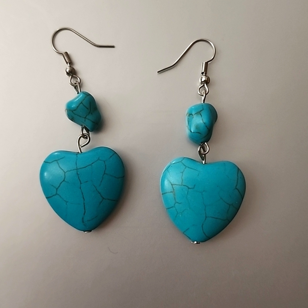 Turquoise Heart Earrings